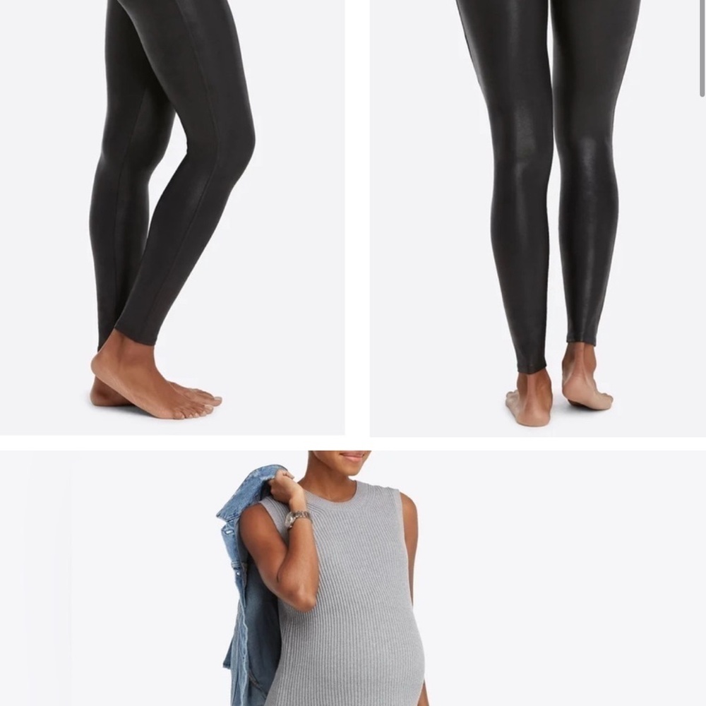 SPANX Faux-Leather Leggings in Black